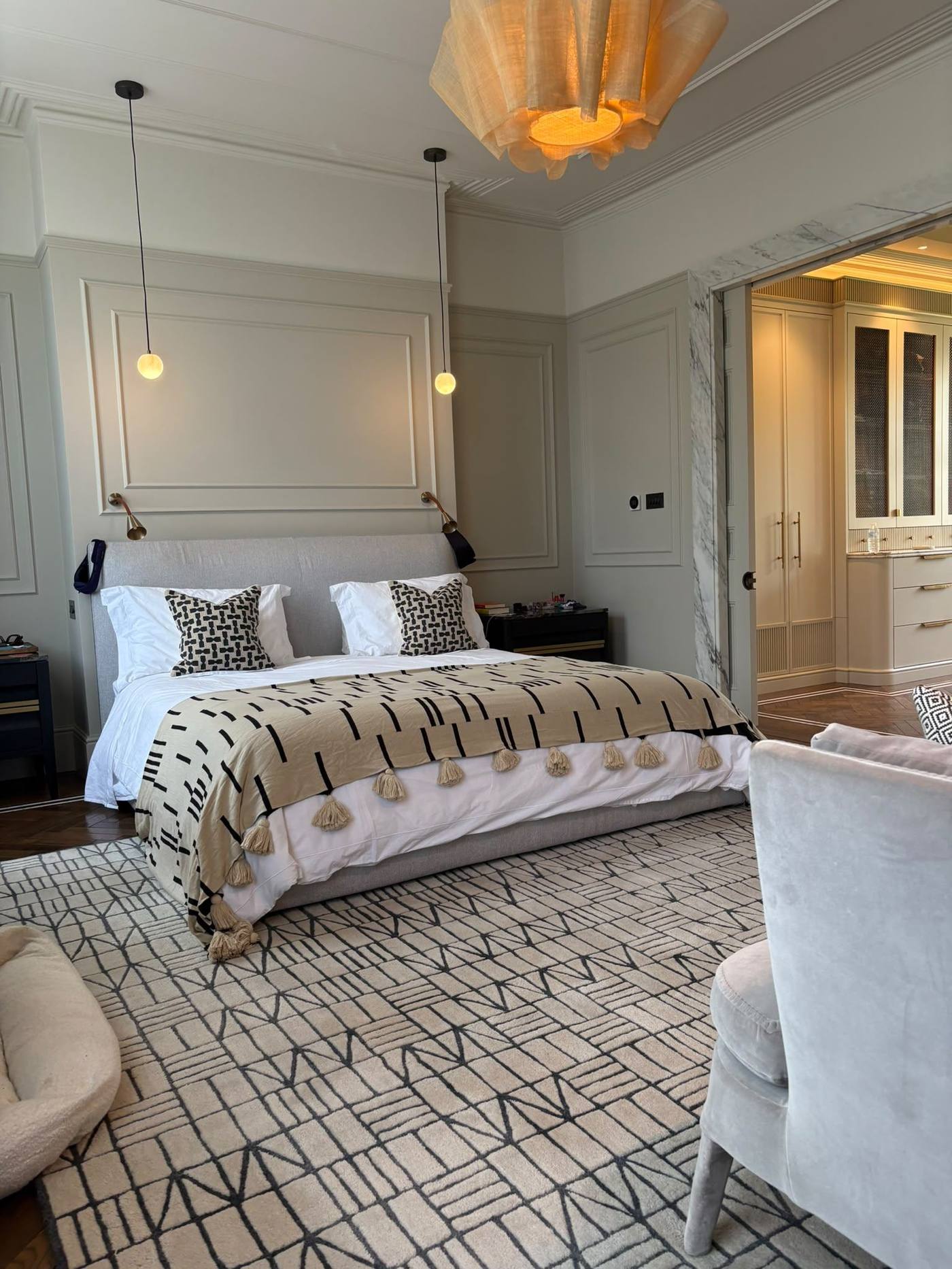 Grey Panelled Bedroom Painting Edgware